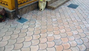Тротуарная плитка Чешуя коричневая