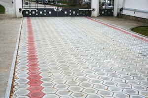 Тротуарная плитка Шестигранник 250х220х70 красная
